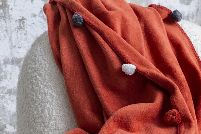 L'essentiel linge de maison Pom Pom - Rojo teja